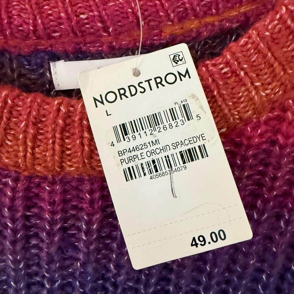 NWT Nordstrom Colorful Space Dye Crewneck Sweater retail $49 - Picture 5 of 5